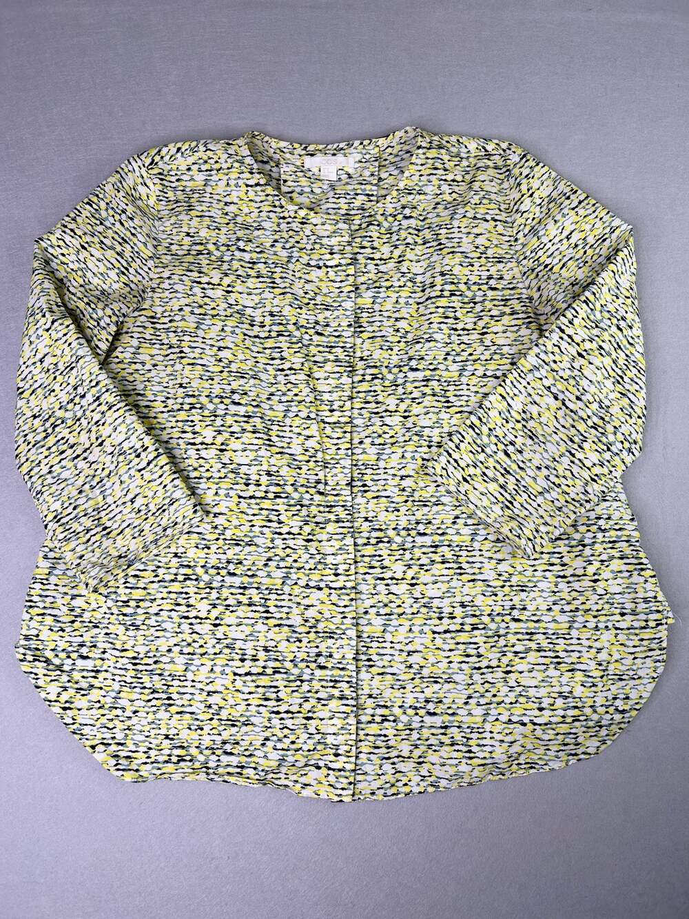 COS Women's Abstract Print Cotton Blouse – Yellow Black Multicolor – US Size 2